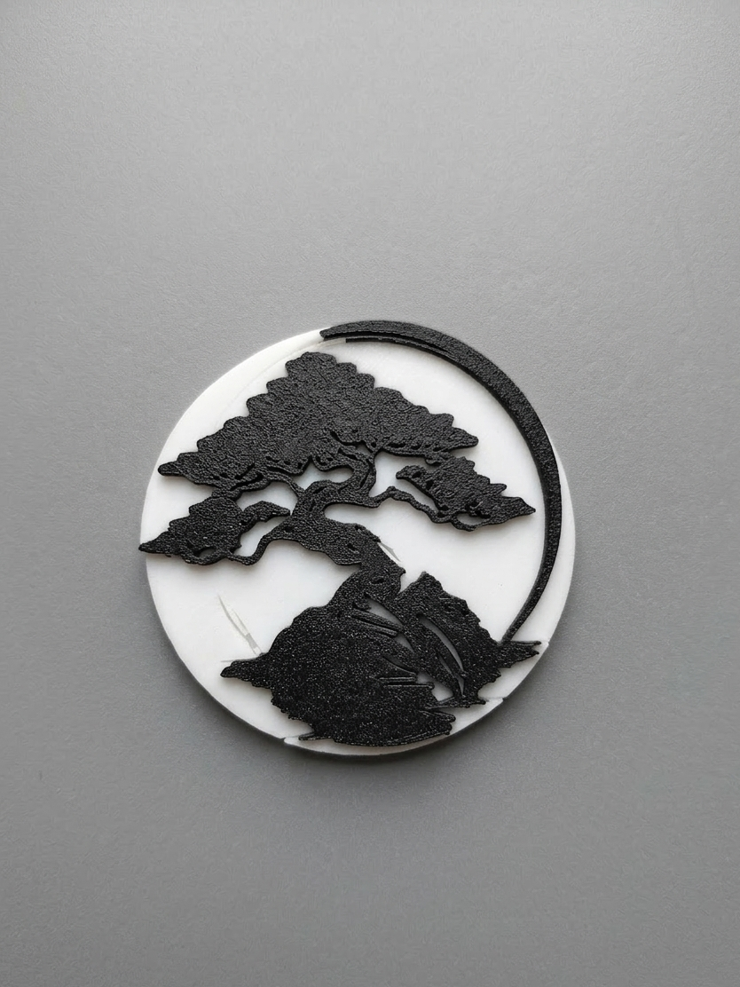 Dual-Color Raised Bonsai Coaster